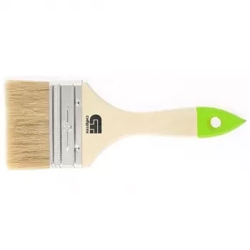 Кисть плоская 75 мм натуральная щетина деревянная ручка Сибртех 82265 купить в Губкинске