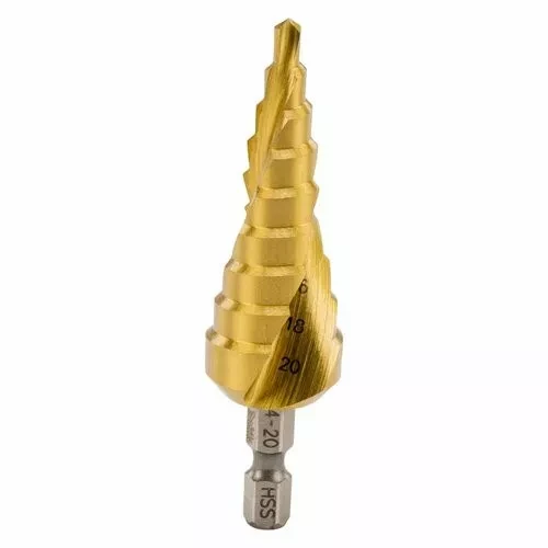 Сверло ступенчатое HSS TiN с спиральным желобком, 4-20x75, 1/4" (Makita D-40185) купить в Губкинске