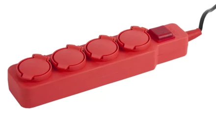 Удлинитель СВЕТОЗАР электрический с заземлением, выключатель, евро, 4 гнезда, с крышками, 3м SV-55019-3 купить в Губкинске