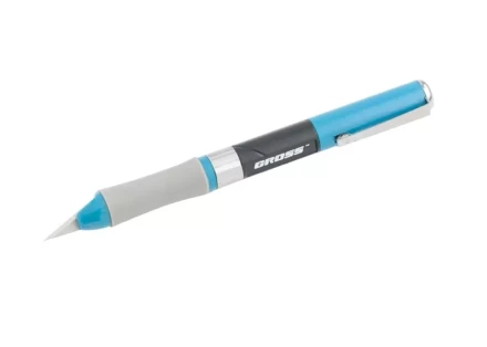 Нож для дизайна выдвижное перовое лезвие двухкомпонентная рукоятка металлическая клипса для фиксации 150 мм + 2 з.л GROSS 78885 купить в Губкинске