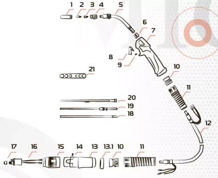 Гусак к горелке MIG 26KD MF0181 Ref Aurora купить в Губкинске