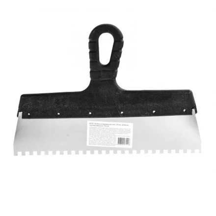 Шпатель из нержавеющей стали 300 мм зуб 6 х 6 мм пластмассовая ручка 85140 купить в Губкинске