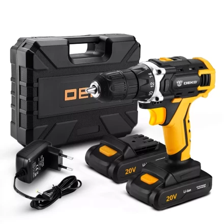 Дрель аккумуляторная DKCD20FU-Li DEKO + набор 63 инструмента, 063-4093 купить в Губкинске