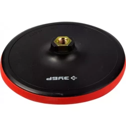 Тарелка опорная ЗУБР "МАСТЕР" пластиковая для УШМ под круг на липучке, мягкая полиуретановая прокладка, d 150 мм, М14 35782-150