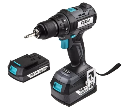 Аккумуляторная дрель TESLA TD18BL KITс кейсом купить в Губкинске