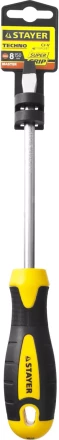 Отвертка STAYER &quot;MASTER&quot; &quot;ТECHNO&quot;, двухкомпонентная рукоятка, магнитный наконечник, Cr-V, SL8,0x150мм 2507-08-15_z02 купить в Губкинске