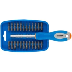 Набор ЗУБР "ЭКСПЕРТ" Отвертка с магнитным битодержателем, биты 25 мм, 25 предметов 25299-H25