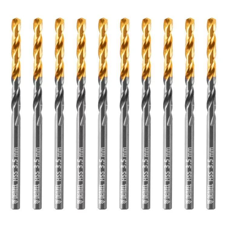 Сверло по металлу, 3,5 мм, HSS-Tin, Golden Tip, 10 шт. Denzel 717207 купить в Губкинске