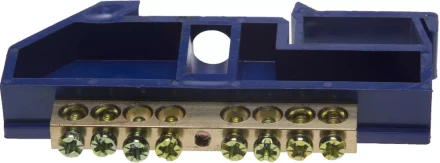 Шина СВЕТОЗАР нулевая на DIN-изоляторе, макс. ток 100А, 5,2мм, 8 полюсов 49807-08 купить в Губкинске