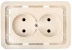 Розетка СВЕТОЗАР &quot;ГАММА&quot; двойная, цвет бежевый, 16А/~250В SV-54102-B купить в Губкинске