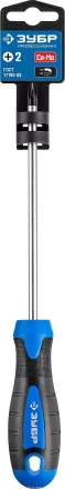 Отвертка ЗУБР &quot;МАСТЕР&quot;, хром-ванадиевая сталь, эргономичная двухкомпонентная рукоятка, PH № 2-150мм 25232-2-15 купить в Губкинске