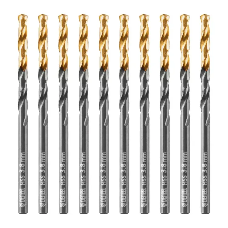 Сверло по металлу, 3,8 мм, HSS-Tin, Golden Tip, 10 шт. Denzel 717208 купить в Губкинске