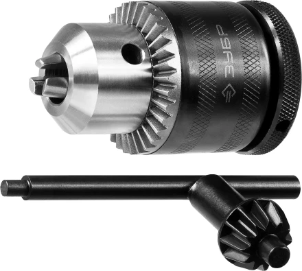 Патрон ЗУБР &quot;ЭКСПЕРТ&quot; цельнометаллический для дрели, с ключом, фиксатор, 13мм, 1/2&quot; 29082-13-1/2_z01 купить в Губкинске