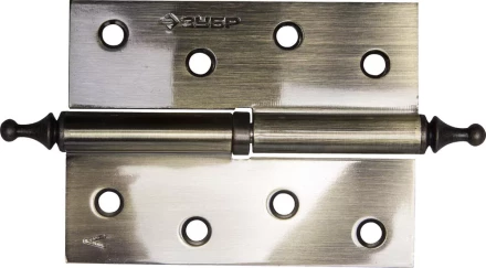 Петля дверная разъемная ЗУБР &quot;ЭКСПЕРТ&quot;, 1 подшипник, цвет ст. латунь (AB), левая, с крепежом, 100х75х2,5мм,2шт 37605-100-5L купить в Губкинске