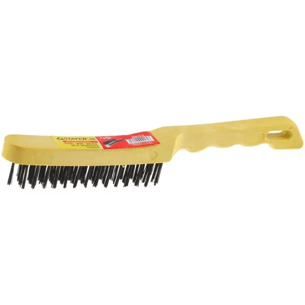 Щетка STAYER "MASTER" проволочная стальная с пластмассовой ручкой, 3 ряда 35015-3 купить в Губкинске