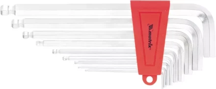 Набор ключей шестигранных имбусовых HEX, 2–12 мм, CrV,  9 шт., экстра-длин, c шаром, сатин  MATRIX 16411 купить в Губкинске