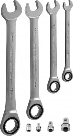 Набор ключей комбинированных трещеточных 10-19мм адаптеры 8предметов Jonnesway W45508S 48880 купить в Губкинске