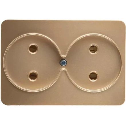 Розетка СВЕТОЗАР &quot;ГАММА&quot; без заземления, двойная, без вставки и рамки, цвет золотой металлик, 16А/~250В SV-54102-GM купить в Губкинске