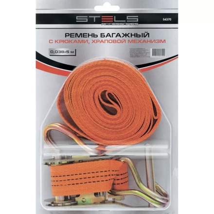 Ремень багажный с крюками 0.038x10 м храповый механизм STELS 54378 купить в Губкинске