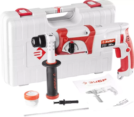 Перфоратор ЗУБР SDS-plus, реверс, 3 Дж, 0-1100 об/мин, 0-4500 уд/мин, 780Вт, кейс ЗП-780ЭК купить в Губкинске