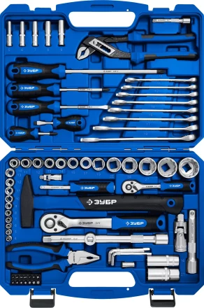 ЗУБР Универсал-76, 76 предм., (1/2+ 1/4), универсальный набор инструмента, Профессионал (27670-H76) купить в Губкинске