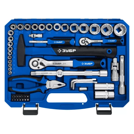 ЗУБР Универсал-76, 76 предм., (1/2+ 1/4), универсальный набор инструмента, Профессионал (27670-H76) купить в Губкинске