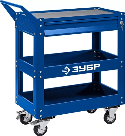 ЗУБР 820 х 405 х 955 мм, инструментальная тележка с выдвижным ящиком + 2 полки, Профессионал (38914) купить в Губкинске