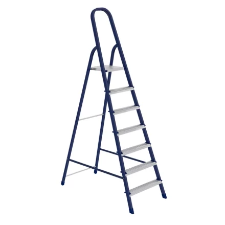 Стремянка 7 ступеней стальная оцинкованные ступени СИБРТЕХ 97847 купить в Губкинске