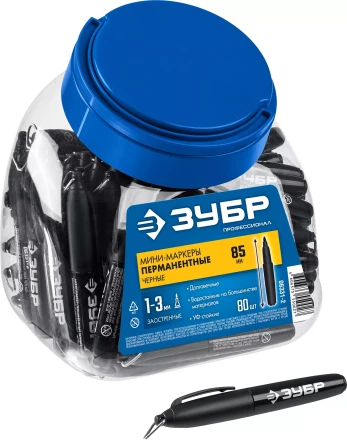 ЗУБР Мини черный, 1-3 мм, 80 шт, перманентный маркер (06331-2) купить в Губкинске