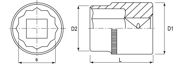 Головка торцевая 12-гранная 1/2"DR 22 мм S04H4922 Jonnesway 48168 купить в Губкинске