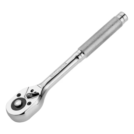 Ключ-трещотка 3/8&quot;, 45 зубьев, цельнометаллический, с быстрым сбросом, CrV, хром// Сибртех 14018 купить в Губкинске