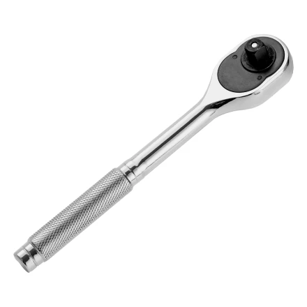 Ключ-трещотка 3/8&quot;, 45 зубьев, цельнометаллический, с быстрым сбросом, CrV, хром// Сибртех 14018 купить в Губкинске