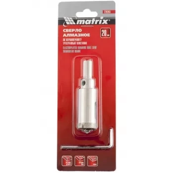 Сверло алмазное по керамограниту 20 х 67 мм 3-гранный хвостовик MATRIX 726203 купить в Губкинске