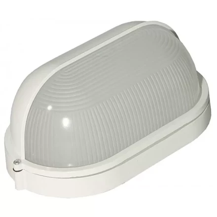 Светильник уличный СВЕТОЗАР влагозащищенный с верхним защитным кожухом, овал, цвет белый, 100Вт SV-57213-W купить в Губкинске