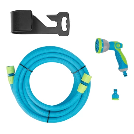 Набор поливочный Palisad 67671, шланг 7,5-22,5м, пистолет 8 реж., чехол, подвес, LUXE купить в Губкинске