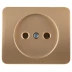 Розетка СВЕТОЗАР &quot;ГАММА&quot; без заземления, одинарная, без вставки и рамки, цвет золотой металлик, 16А/~250В SV-54100-GM купить в Губкинске