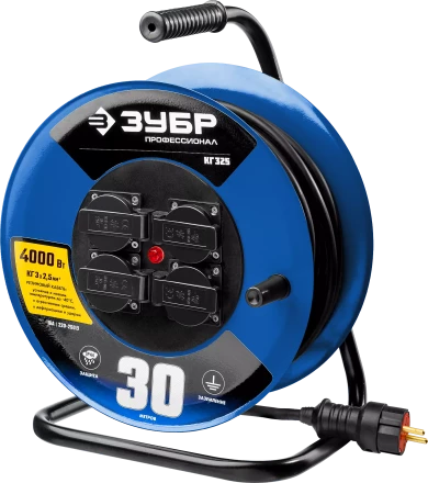 Профессиональные удлинители на стальной катушке КГ 325 силовые серия ПРОФЕССИОНАЛ купить в Губкинске
