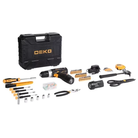Дрель аккумуляторная DEKO GCD12DU3, 063-4133 + набор 104 инструмента купить в Губкинске