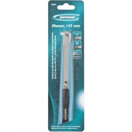 Нож 145 мм корпус ABS-пластик выдв. сегм. лезвие 9 мм SK-5 метал. направляющая GROSS 78895 купить в Губкинске