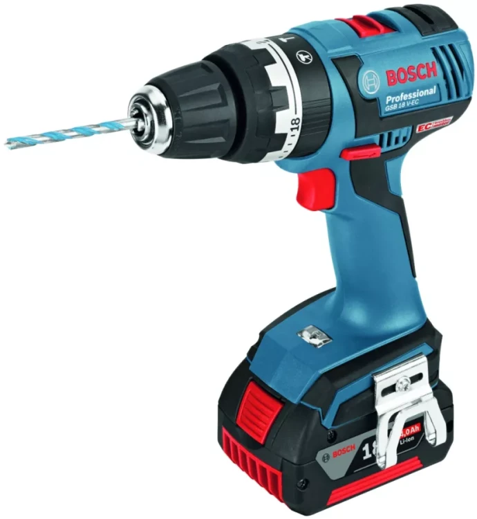 Дрель-шуруповерт аккумуляторная BOSCH GSB 18 V-EC ударная купить в Губкинске