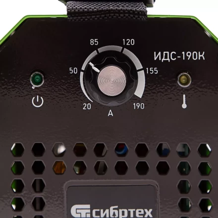 Инверторный аппарат дуговой сварки ИДС-190K, 190 А, ПВ 80%, диаметр электрода 1,6-4 мм Сибртех 94394 купить в Губкинске