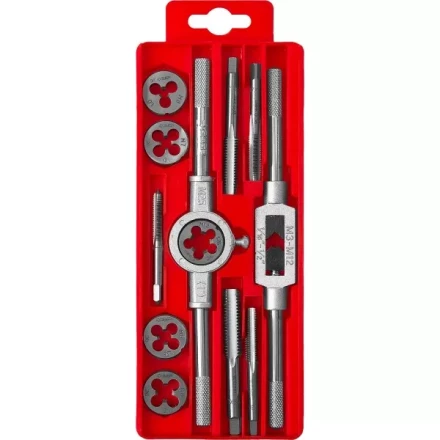 Набор ЗУБР &quot;МАСТЕР&quot; с металлореж. Инстр., метчики однопроходные и плашки М6-М12, оснастка - в пластиковом боксе, 12пред. 28121-H12 купить в Губкинске