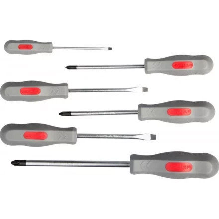 Набор ЗУБР &quot;МАСТЕР&quot;: Отвертки, Cr-v, эргономичная двухкомпонентная рукоятка, 6шт 25065-H6_z02 купить в Губкинске