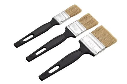 Набор кистей флейцевых 3 шт. (25 мм, 35 мм, 50 мм), натуральная щетина, пластиковая ручка Сибртех 82507 купить в Губкинске