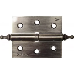 Петля дверная разъемная ЗУБР "ЭКСПЕРТ", 1 подшипник, цвет ст. латунь (AB), левая, с крепежом, 75х63х2,5мм, 2 шт 37605-075-5L