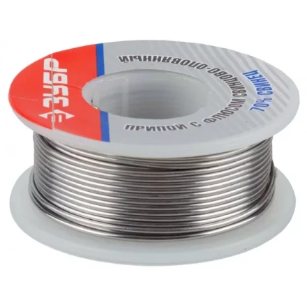 Припой ЗУБР оловянно-свинцовый, 30% Sn / 70% Pb, 100гр 55422-100 купить в Губкинске