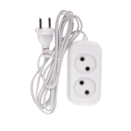 Удлинитель бытовой без заземления 3 м 2 розетки 6 A серия УХ6 Denzel 95921 купить в Губкинске