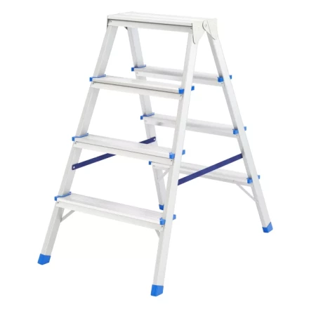 Стремянка двусторонняя 4 ступени алюминиевая Сибртех 97924 купить в Губкинске