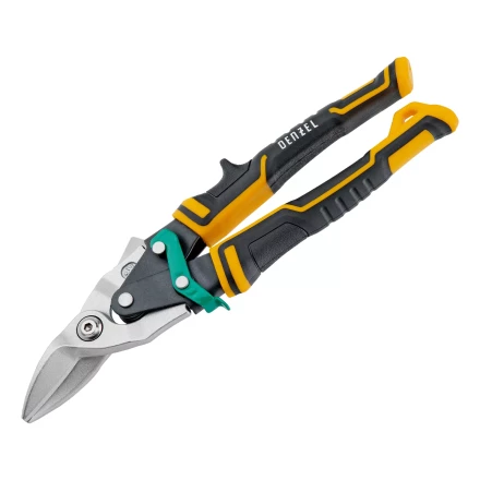 Ножницы по металлу Denzel 78371, 270 мм, прямой и правый рез, сталь-СrMo, трехкомпонентные рукоятки купить в Губкинске
