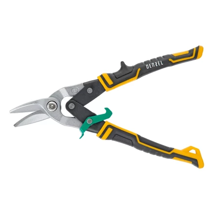 Ножницы по металлу Denzel 78371, 270 мм, прямой и правый рез, сталь-СrMo, трехкомпонентные рукоятки купить в Губкинске